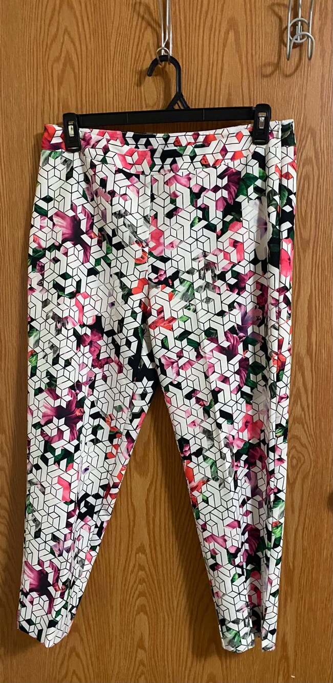 Joseph Ribkoff Floral Geometric Pants Size 14